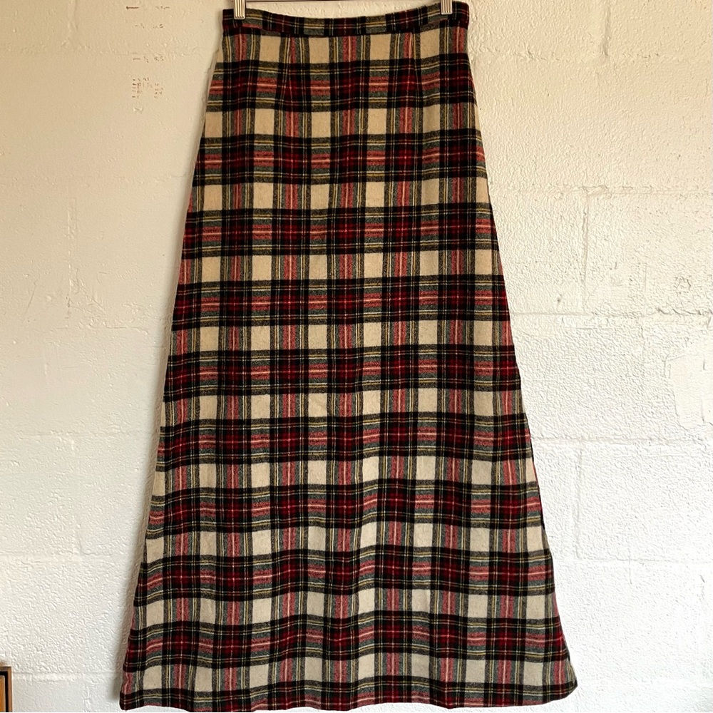 Vintage Plaid Maxi Skirt
